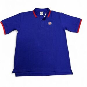 Chicago Cubs MLB Blue Polo Shirt True Fan Size L NWT